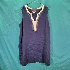 Tommy Bahama Navy & White Sleeveless Tunic Dress